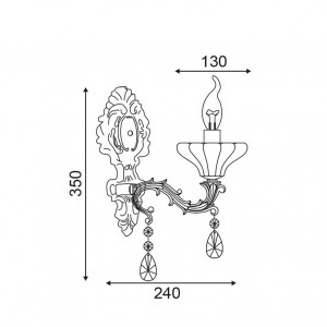 ΕΠΙΤΟΙΧΙΟ Φ/Σ 1ΧΕ14 ΜΕΤΑΛΛΙΚΟ ΜΠΡΟΝΖΕ+ΚΡΥΣΤΑΛΛΟ 35Χ13Χ25CM