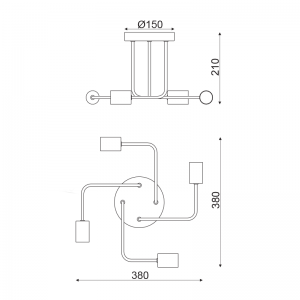 SPIDER ΦΩΤΙΣΤΙΚΟ ΟΡΟΦΗΣ 4ΦΩΤΟ ΜΕΤΑΛΛΙΚΟ ΜΑΥΡΟ Φ44XH21CM