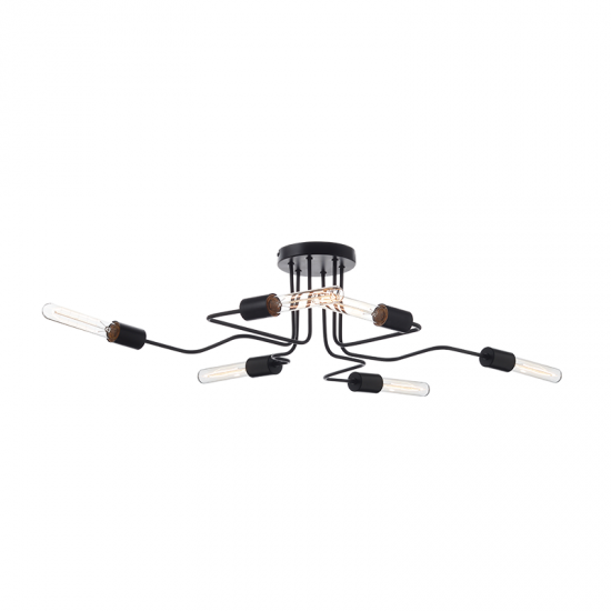 SPIDER ΦΩΤΙΣΤΙΚΟ ΟΡΟΦΗΣ 6ΦΩΤΟ ΜΕΤΑΛΛΙΚΟ ΜΑΥΡΟ 73X50XH21CM