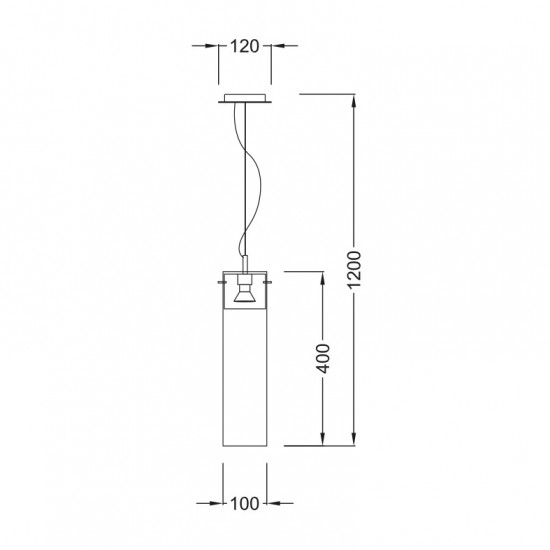ΚΡΕΜΑΣΤΟ Φ/Σ 1ΧGU10 ΜΕΤΑΛΛΙΚΟ ΑΠΟΧΡΩΣΗ ΞΥΛΟΥ+ΓΥΑΛΙ Φ10ΧΗ120CM