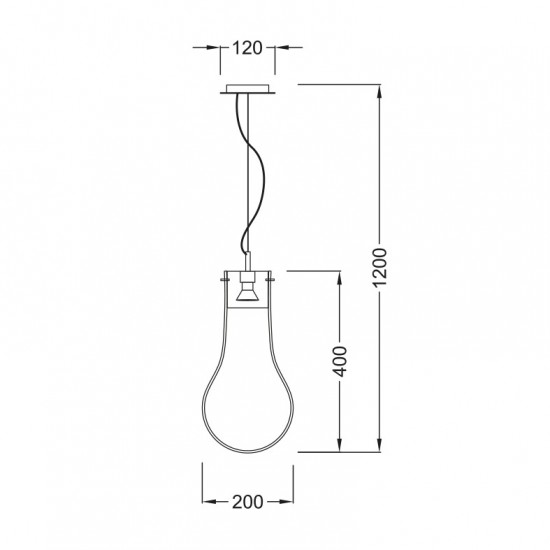 ΚΡΕΜΑΣΤΟ Φ/Σ 1ΧGU10 ΜΕΤΑΛΛΙΚΟ ΑΠΟΧΡΩΣΗ ΞΥΛΟΥ+ΓΥΑΛΙ Φ20ΧΗ120CM
