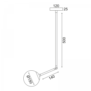 SIA ΚΡΕΜΑΣΤΟ ΜΟΝΟΦΩΤΟ ΦΩΤΙΣΤΙΚΟ ΜΕΤΑΛΛΟ ΧΡΥΣΟ Φ15xΗ80CM