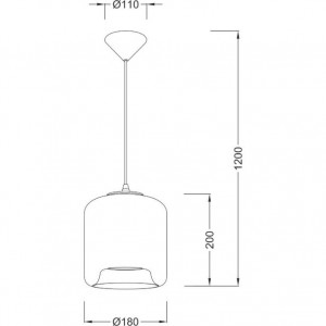 ΚΡΕΜΑΣΤΟ ΚΕΧΡΙΜΠΑΡΙ ΓΥΑΛΙ Φ18cm 1χ40W E27