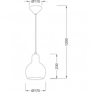 ΚΡΕΜΑΣΤΟ ΚΕΧΡΙΜΠΑΡΙ ΓΥΑΛΙ Φ17cm 1χ40W E27 