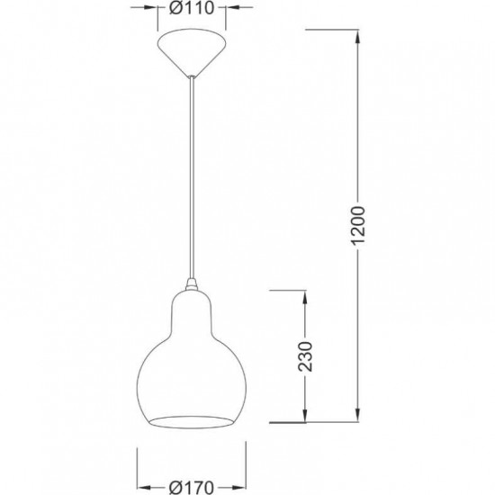 ΚΡΕΜΑΣΤΟ ΚΕΧΡΙΜΠΑΡΙ ΓΥΑΛΙ Φ17cm 1χ40W E27