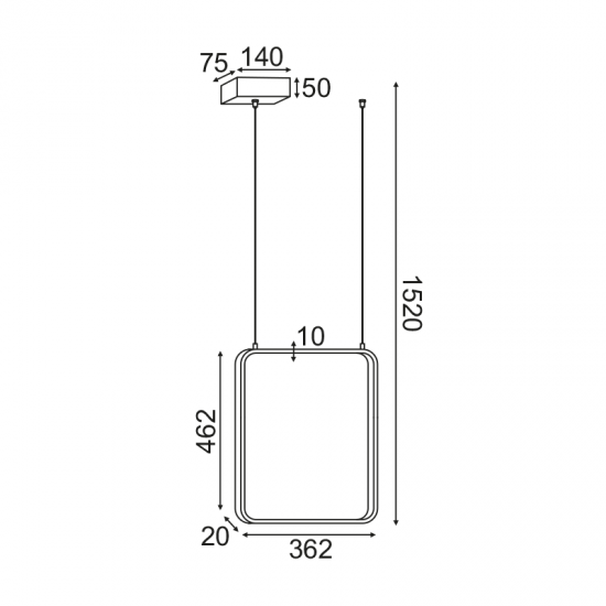 VERSO S ΚΡΕΜΑΣΤΟ ΦΩΤΙΣΤΙΚΟ LED ΜΕΤΑΛΛΟ ΛΕΥΚΟ 36x14xH152cm