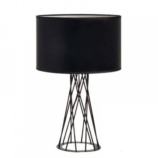 ΠΟΡΤΑΤΙΦ 1χE27 ΜΑΥΡΟ ΜΕ ΜΑΥΡΟ ΑΜΠΑΖΟΥΡ Η45cm