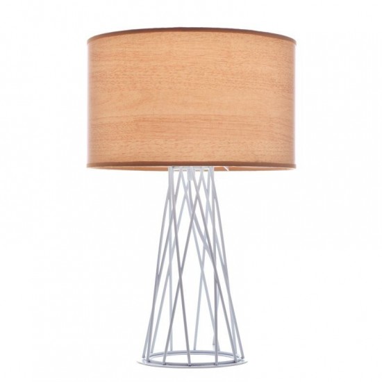 ΠΟΡΤΑΤΙΦ 1χE27 ΛΕΥΚΟ ΜΕ ΑΜΠΑΖΟΥΡ ΑΠΟΧΡΩΣΗ ΦΥΣΙΚΟ ΞΥΛΟ Η45cm