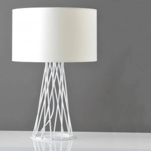 ΠΟΡΤΑΤΙΦ 1χE27 ΛΕΥΚΟ ΜΕ ΛΕΥΚΟ ΑΜΠΑΖΟΥΡ Η46cm