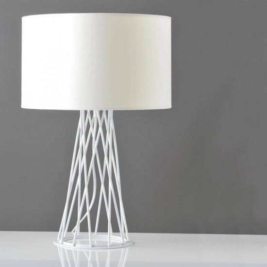 ΠΟΡΤΑΤΙΦ 1χE27 ΛΕΥΚΟ ΜΕ ΛΕΥΚΟ ΑΜΠΑΖΟΥΡ Η46cm