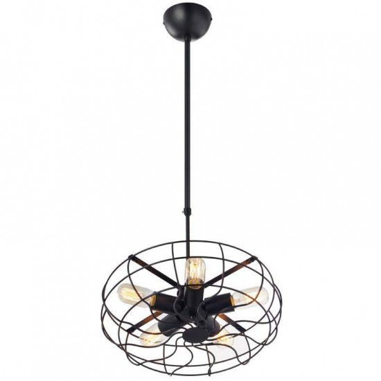 FAN ΚΡΕΜΑΣΤΟ ΦΩΤΙΣΤΙΚΟ 5ΦΩΤΟ ΜΕΤΑΛΛΙΚΟ ΜΑΥΡΟ Φ41xH110CM