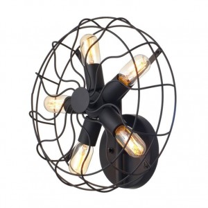 FAN ΕΠΙΤΟΙΧΙΟ ΦΩΤΙΣΤΙΚΟ 5ΦΩΤΟ ΜΕΤΑΛΛΙΚΟ ΜΑΥΡΟ Φ41xH41CM