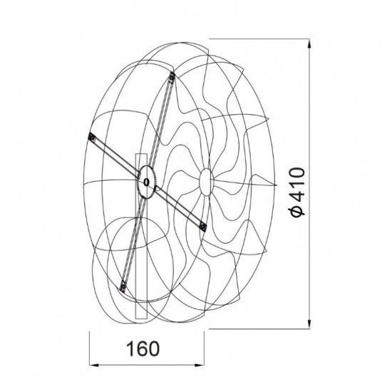 FAN ΕΠΙΤΟΙΧΙΟ ΦΩΤΙΣΤΙΚΟ 5ΦΩΤΟ ΜΕΤΑΛΛΙΚΟ ΜΑΥΡΟ Φ41xH41CM