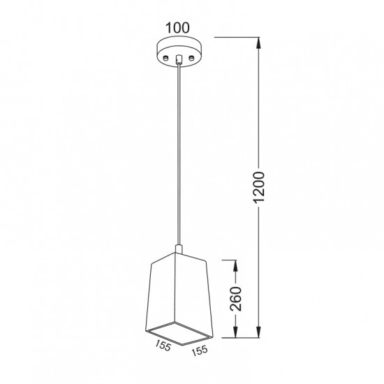 ΚΡΕΜΑΣΤΟ Φ/Σ 1ΧΕ27 ΤΣΙΜΕΝΤΟ ΑΣΥΜΜΕΤΡΟ 15,5Χ15,5ΧΗ120CM