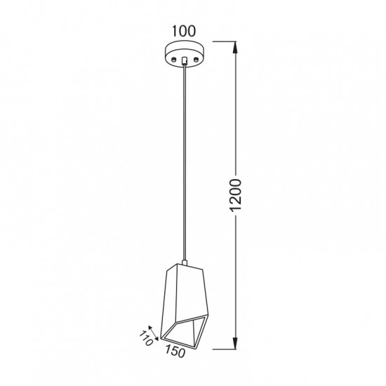 ΚΡΕΜΑΣΤΟ Φ/Σ 1ΧΕ27 ΤΣΙΜΕΝΤΟ ΑΣΥΜΜΕΤΡΟ 15Χ11ΧΗ120CM