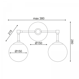 SIA 2ΦΩΤΗ ΑΠΛΙΚΑ ΜΕΤΑΛΛΟ ΧΡΥΣΟ 38x21,5xΗ28CM