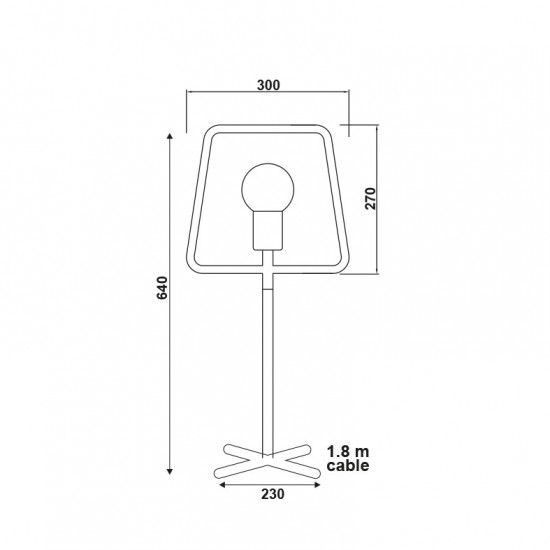 GIOTA ΕΠΙΤΡΑΠΕΖΙΟ ΦΩΤΙΣΤΙΚΟ 1ΦΩΤΟ ΜΕΤΑΛΛΟ ΛΕΥΚΟ 30x23xΗ63cm
