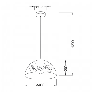 EGG ΚΡΕΜΑΣΤΟ ΦΩΤΙΣΤΙΚΟ ΜΕΤΑΛΛΟ ΛΕΥΚΟ Φ40xΗ120cm