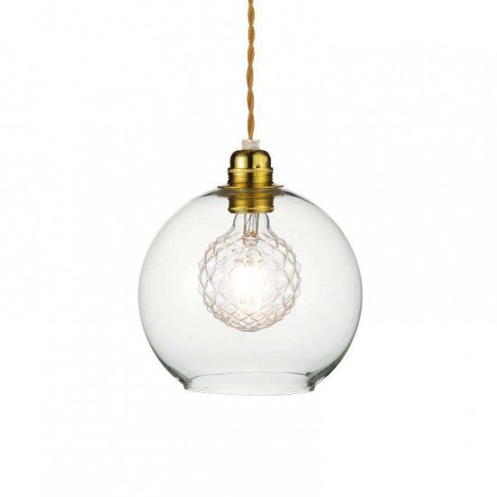 ΚΡΕΜΑΣ Φ/Σ 1ΧΕ27 ΔΙΑΦΑΝ ΓΥΑΛ+ΧΡΥΣΗ ΜΕΤΑΛ.ΑΝΑΡΤΗΣΗ Φ20ΧΗ120CM