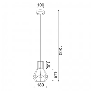 DIAMOND ΜΟΝΟΦΩΤΟ ΦΩΤΙΣΤΙΚΟ ΓΥΑΛΙ ΔΙΑΦΑΝΟ Φ18xΗ120CM