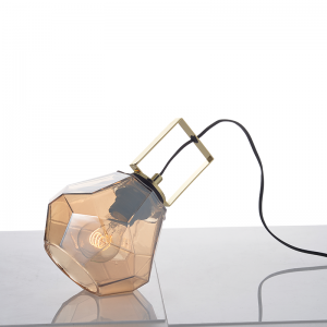 DIAMOND ΕΠΙΤΡΑΠΕΖΙΟ ΦΩΤΙΣΤΙΚΟ ΓΥΑΛΙ ΜΕΛΙ Φ18ΧH24,5CM