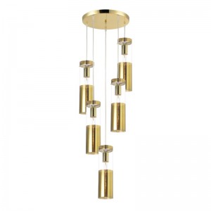 KIRMA ΚΡΕΜΑΣΤΟ ΦΩΤΙΣΤΙΚΟ 5ΦΩΤΟ ΓΥΑΛΙ ΧΡΥΣΟ Φ37xΗ180cm