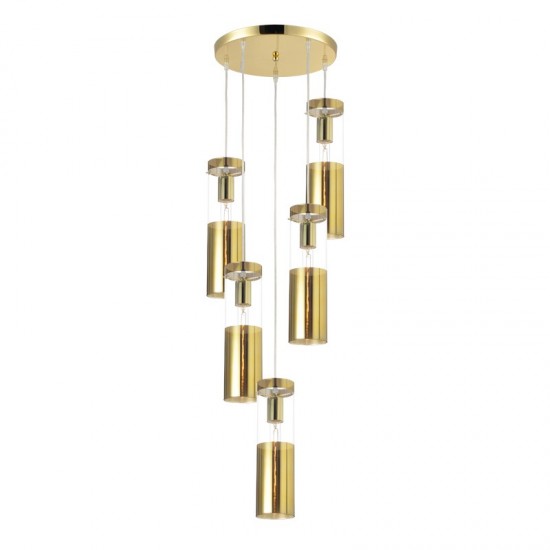 KIRMA ΚΡΕΜΑΣΤΟ ΦΩΤΙΣΤΙΚΟ 5ΦΩΤΟ ΓΥΑΛΙ ΧΡΥΣΟ Φ37xΗ180cm