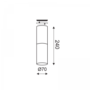 ΦΩΤΙΣΤΙΚΟ ΟΡΟΦΗΣ ΠΗΛΙΝΟ/ΜΕΤΑΛΛΙΚΟ ΜΑΥΡΟ Φ7xΗ24cm