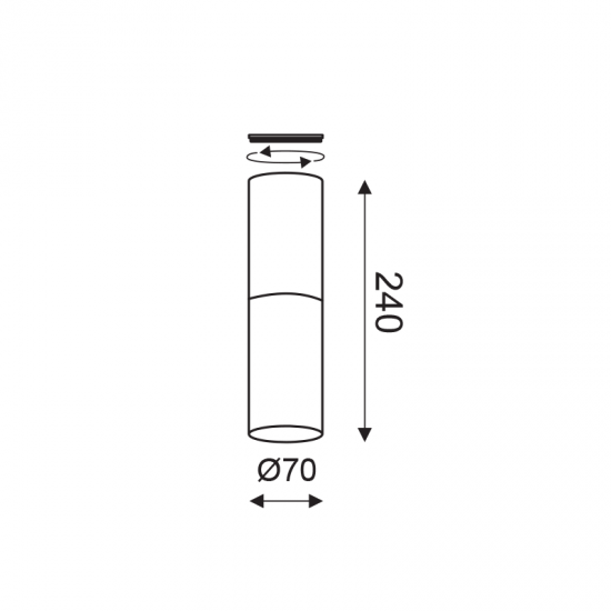 ΦΩΤΙΣΤΙΚΟ ΟΡΟΦΗΣ ΠΗΛΙΝΟ/ΜΕΤΑΛΛΙΚΟ ΜΑΥΡΟ Φ7xΗ24cm