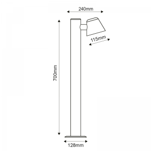 ΓΚΡΙ ΦΩΤΙΣΤΙΚΟ VIDA 1XGU10 MAX.35W IP44 ΜΕ ΚΟΛΩΝΑ & ΔΙΑΦΑΝΟ ΓΥΑΛΙ