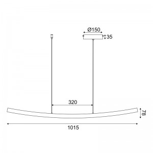 BAILA ΚΡΕΜΑΣΤΟ ΦΩΤΙΣΤΙΚΟ ΡΑΓΑ LED ΑΛΟΥΜΙΝΙΟ ΜΑΥΡΟ 102x15x110CM