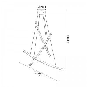 BAILA 3 ΚΡΕΜΑΣΤΟ ΦΩΤΙΣΤΙΚΟ LED ΑΛΟΥΜΙΝΙΟ ΛΕΥΚΟ 102x15x110CM
