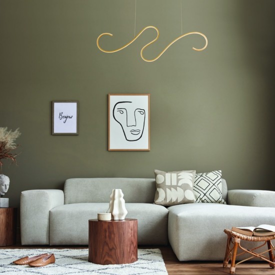 OROS ΚΡΕΜΑΣΤΟ ΦΩΤΙΣΤΙΚΟ ΡΑΓΑ LED ΑΛΟΥΜΙΝΙΟ ΧΡΥΣΟ 110x6xH175CM