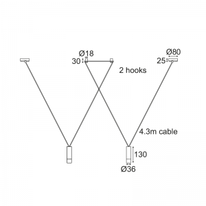 TAPAS X ΚΡΕΜΑΣΤΟ 2ΦΩΤΟ ΦΩΤΙΣΤΙΚΟ ΑΛΟΥΜΙΝΙΟ ΜΑΥΡΟ D3,6xH13CM