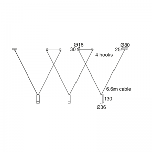 TAPAS X ΚΡΕΜΑΣΤΟ 3ΦΩΤΟ ΦΩΤΙΣΤΙΚΟ ΑΛΟΥΜΙΝΙΟ ΜΑΥΡΟ 3xD3,6xH13CM