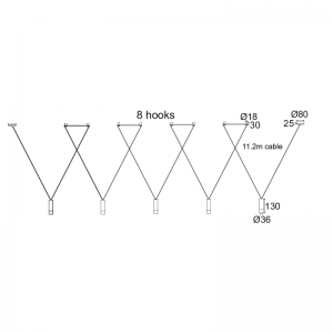 TAPAS X ΚΡΕΜΑΣΤΟ 5ΦΩΤΟ ΦΩΤΙΣΤΙΚΟ ΑΛΟΥΜΙΝΙΟ ΜΑΥΡΟ 5xD3,6xH13CM