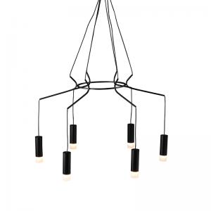 TAPAS ΙΙ ΚΡΕΜΑΣΤΟ 6ΦΩΤΟ ΦΩΤΙΣΤΙΚΟ ΑΛΟΥΜΙΝΙΟ ΜΑΥΡΟ D3,6xH13CM