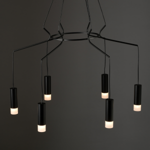 TAPAS ΙΙ ΚΡΕΜΑΣΤΟ 6ΦΩΤΟ ΦΩΤΙΣΤΙΚΟ ΑΛΟΥΜΙΝΙΟ ΜΑΥΡΟ D3,6xH13CM