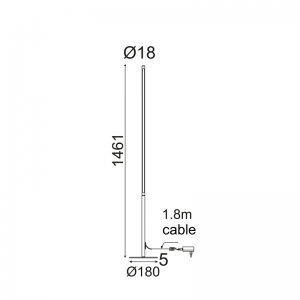 CHIOS ΕΠΙΔΑΠΕΔΙΟ ΦΩΤΙΣΤΙΚΟ LED ΑΛΟΥΜΙΝΙΟ ΜΑΥΡΟ D18xD1,8xH146CM
