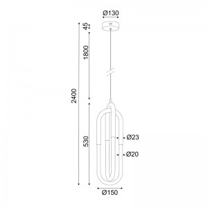 ALIEN 2 ΚΡΕΜΑΣΤΟ ΦΩΤΙΣΤΙΚΟ LED ΜΕΤΑΛΛΟ ΑΣΗΜΙ 15x15xH230CM