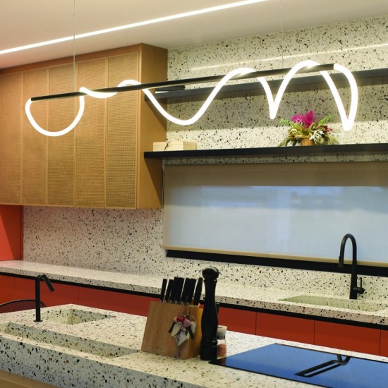 RODOS ΚΡΕΜΑΣΤΟ ΦΩΤΙΣΤΙΚΟ ΡΑΓΑ LED ΜΕΤΑΛΛΟ ΜΑΥΡΟ 190x6xΗ215CM