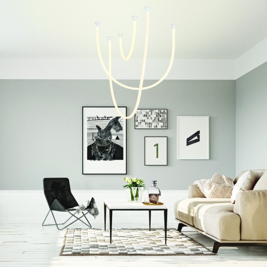 MIRIA ΦΩΤΙΣΤΙΚΟ ΟΡΟΦΗΣ LED ΣΙΛΙΚΟΝΗ ΛΕΥΚΟ M240,M170,M100CM