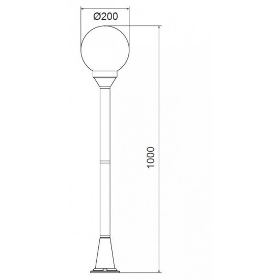 PLASTIC FLOOR GARDEN BLACK LUMINAIRE 100CM Φ200 E27 IP44-ΦΩΤΙΣΤΙΚΑ ΕΞΩΤΕΡΙΚΟΥ ΧΩΡΟΥ-ΦΑΝΑΡΑΚΙΑ-