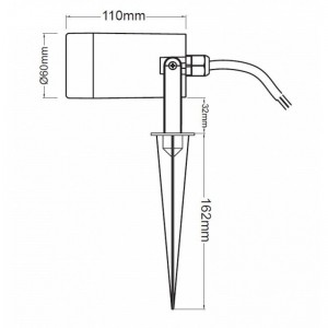 RUST SPOT LUMINAIRE GU10 MAX. 3W LED IP65 & GARDEN SPIKE