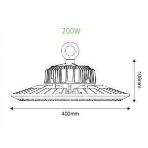 Utop 200W 5000K Φωτιστικό LED Τύπου Καμπάνας IP66 Σε Μαύρο Χρώμα