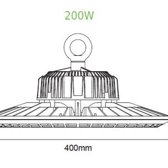 Utop 200W 5000K Φωτιστικό LED Τύπου Καμπάνας IP66 Σε Μαύρο Χρώμα-ΦΩΤΙΣΤΙΚΑ ΕΞΩΤΕΡΙΚΟΥ ΧΩΡΟΥ-ΚΑΜΠΑΝΑ-ΜΑΥΡΟ-ΑΛΟΥΙΝΙΟ-LED-