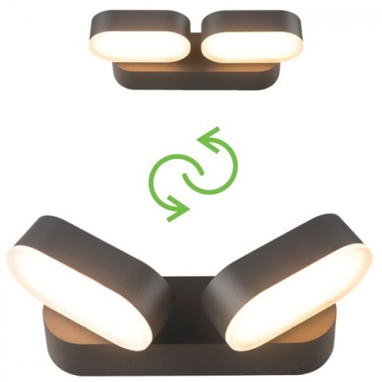 Vesc Απλίκα LED 13W Σε Σκούρο Γκρί Χρώμα-ΑΠΛΙΚΑ ΕΞΩΤΕΡΙΚΟΥ ΧΩΡΟΥ-ΦΩΤΙΣΤΙΚΑ ΕΞΩΤΕΡΙΚΟΥ ΧΩΡΟΥ-ΓΚΡΙ-LED-