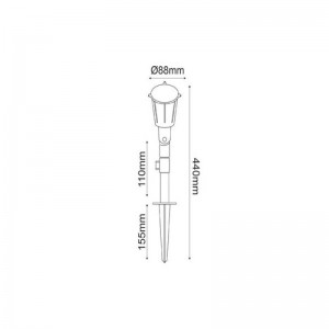 LED PP BLACK GARDEN LIGHT230V IP54 6W 6000K 500LmSMD120°Ra80