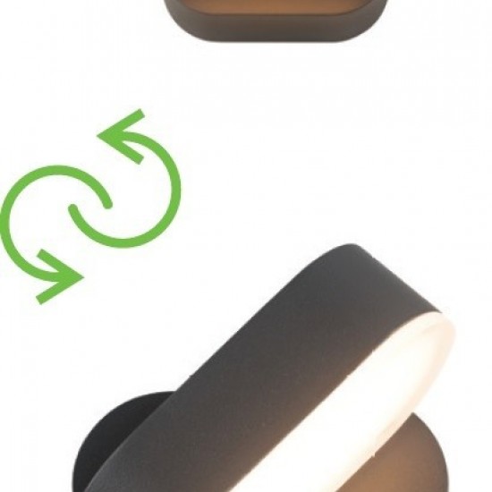 Vesc Απλίκα LED 7W Σε Σκούρο Γκρί Χρώμα-ΑΠΛΙΚΑ ΕΞΩΤΕΡΙΚΟΥ ΧΩΡΟΥ-ΦΩΤΙΣΤΙΚΑ ΕΞΩΤΕΡΙΚΟΥ ΧΩΡΟΥ-ΓΚΡΙ-LED-