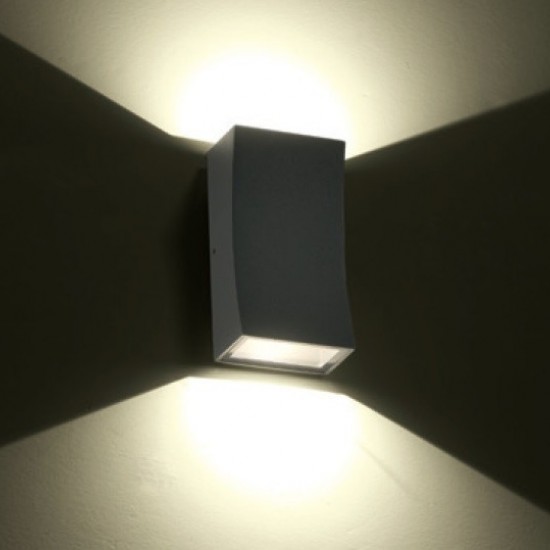 Fer Απλίκα Up-Down LED 6W Σε Σκούρο Γκρί Χρώμα-ΑΠΛΙΚΕΣ ΕΞΩΤΕΡΙΚΟΥ ΧΩΡΟΥ-ΦΩΤΙΣΤΙΚΑ ΕΞΩΤΕΡΙΚΟΥ ΧΩΡΟΥ-ΓΚΡΙ-LED-
